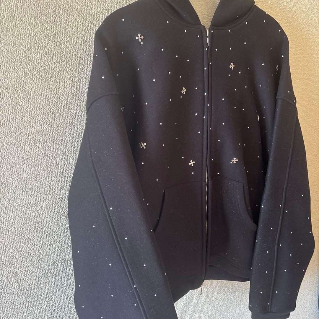 トップス andwang Kirakira jewel zip up black S
