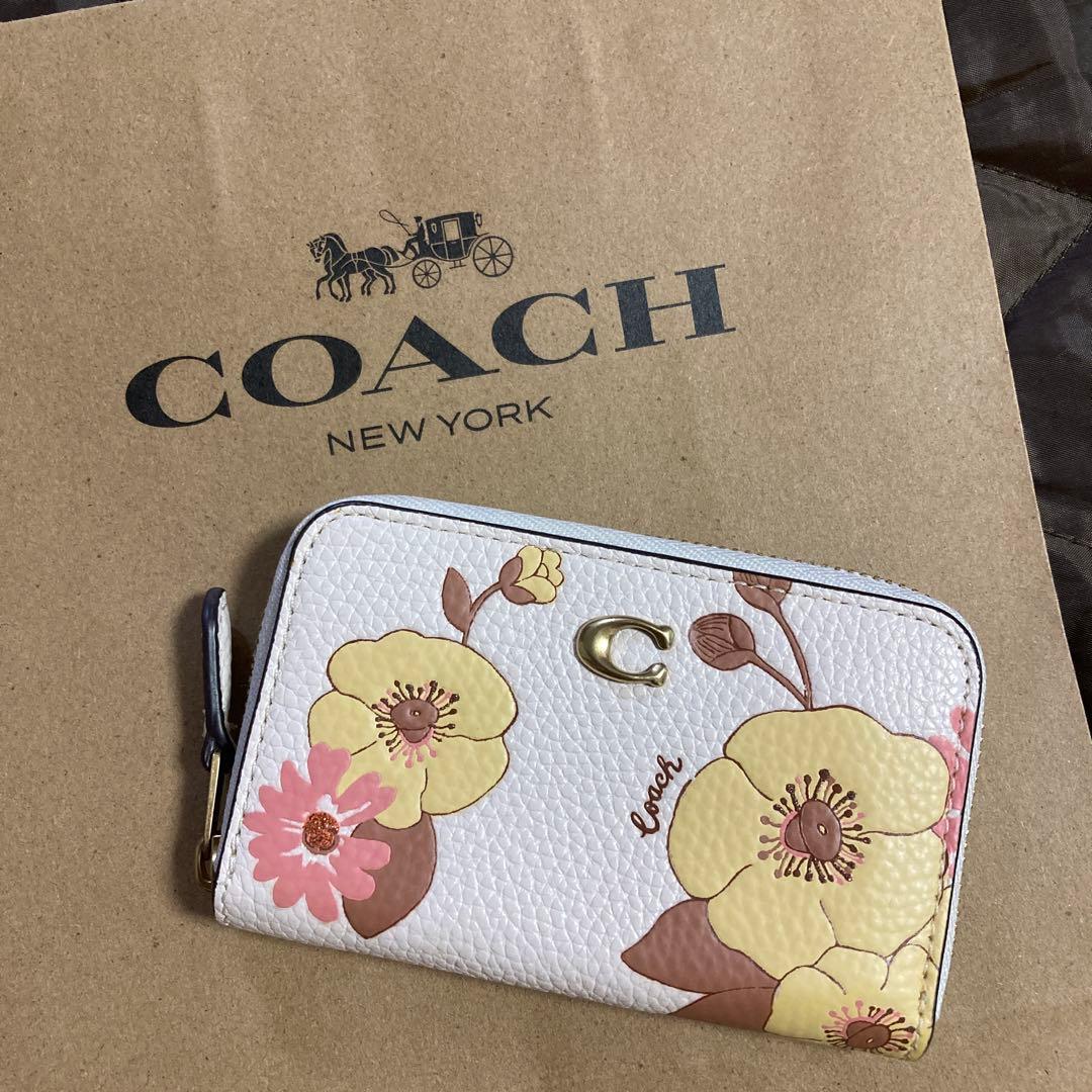 COACH 花柄　正規品　コーチ　ケース　カードケース　財布　ミニ財布