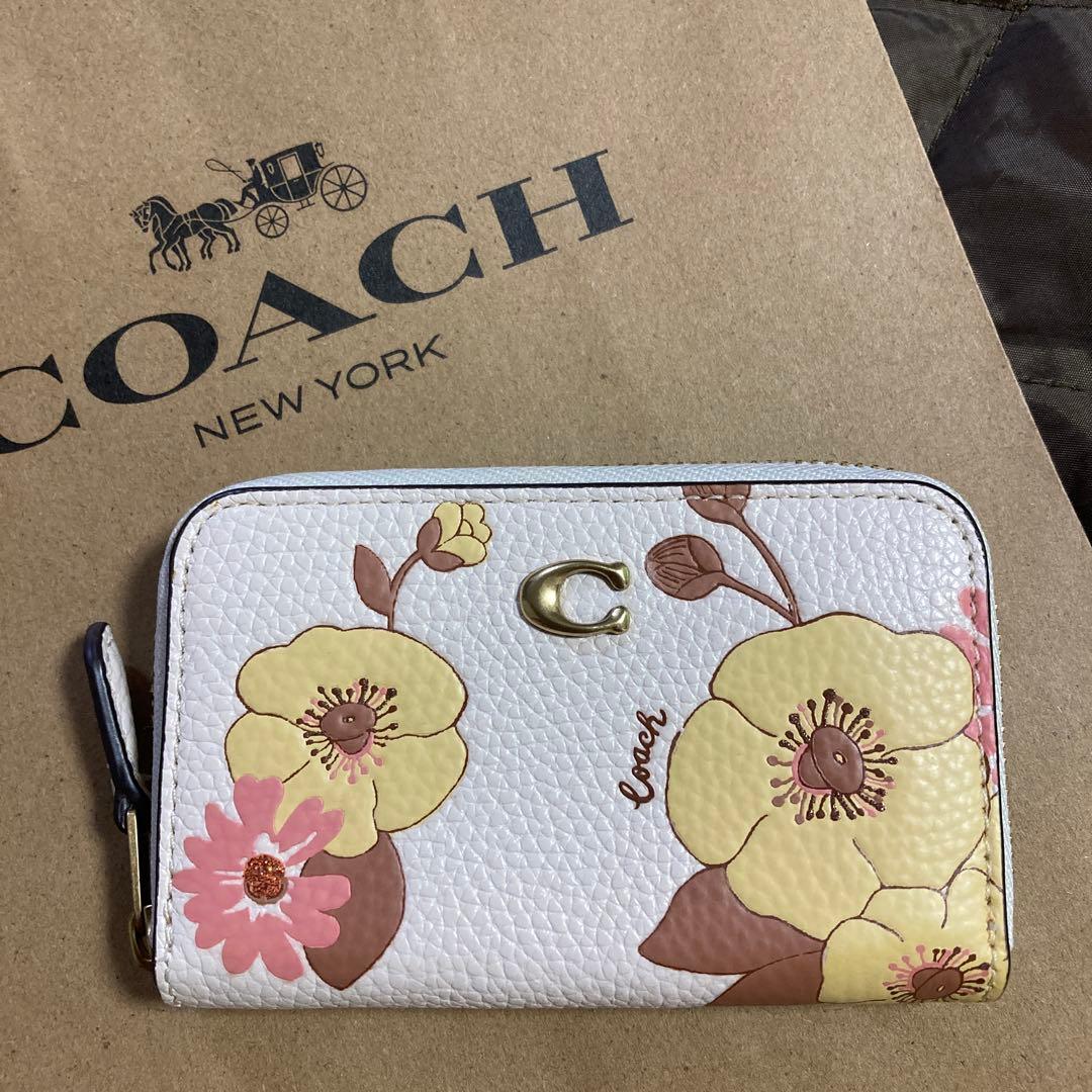 COACH 花柄　正規品　コーチ　ケース　カードケース　財布　ミニ財布