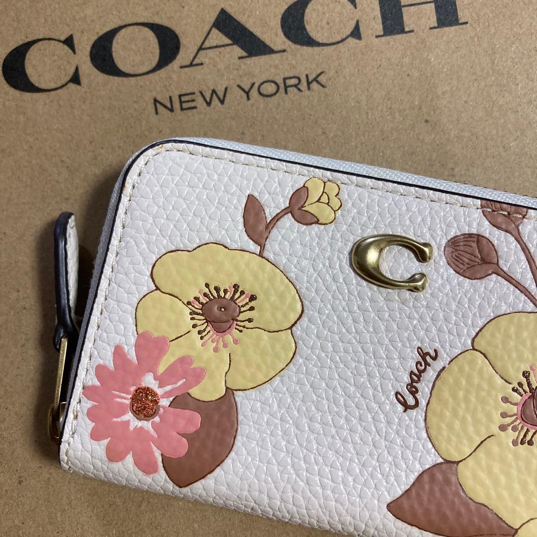 COACH 花柄　正規品　コーチ　ケース　カードケース　財布　ミニ財布