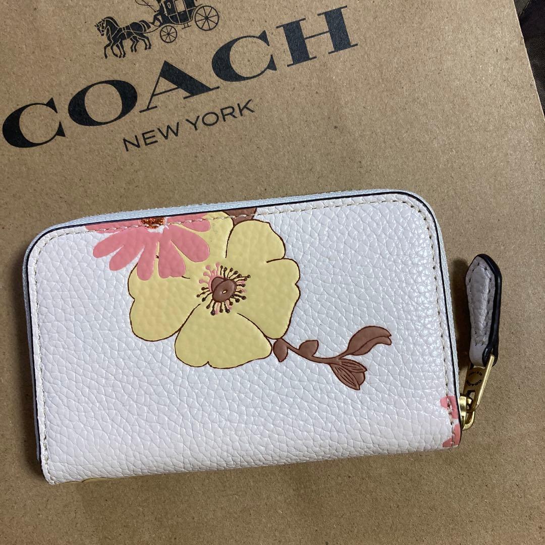 COACH 花柄　正規品　コーチ　ケース　カードケース　財布　ミニ財布