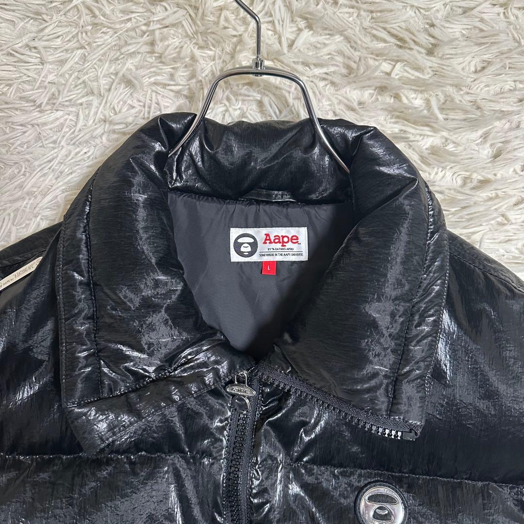 【AAPE】アベイシングエイプ ダウンベストブラック 光沢00s archive