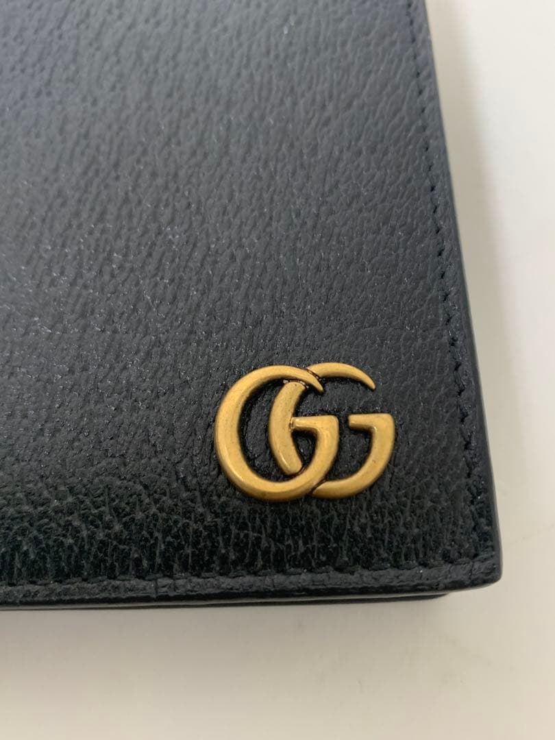 GUCCI グッチ 黒 レザー 名刺入れ GGロゴ 428737
