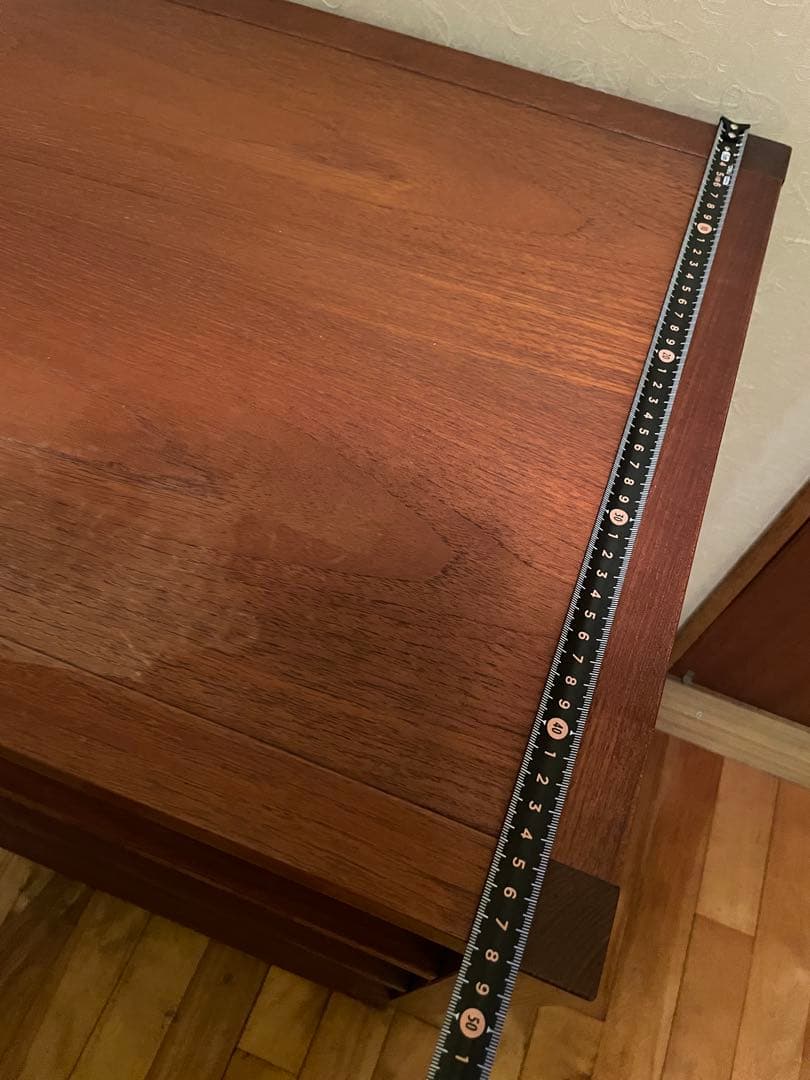 【チーク製】木製チェスト タンス 引き出し　昭和レトロ 収納 ヴィンテージ 北欧