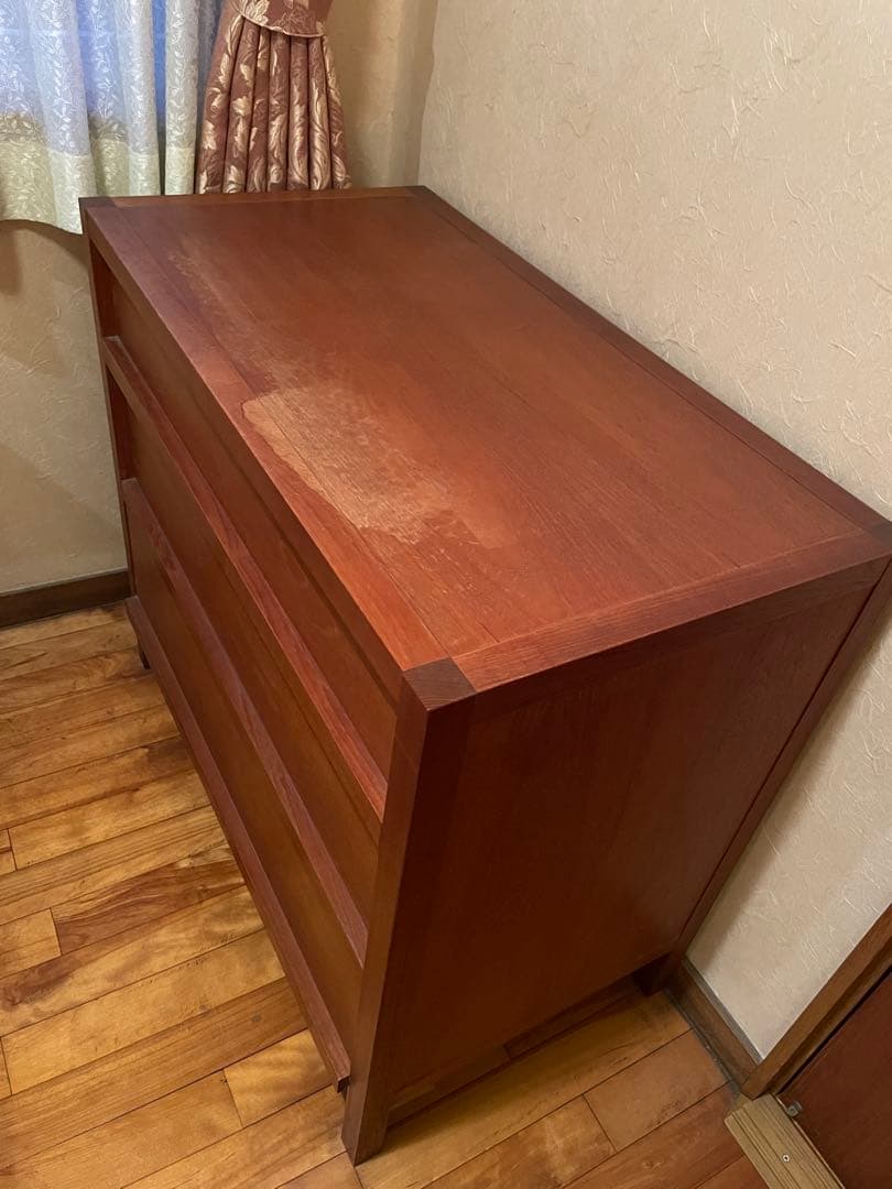 【チーク製】木製チェスト タンス 引き出し　昭和レトロ 収納 ヴィンテージ 北欧