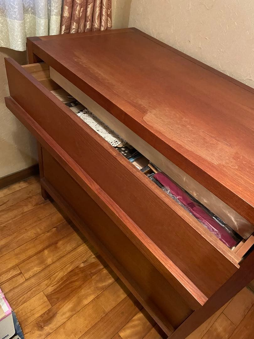 【チーク製】木製チェスト タンス 引き出し　昭和レトロ 収納 ヴィンテージ 北欧