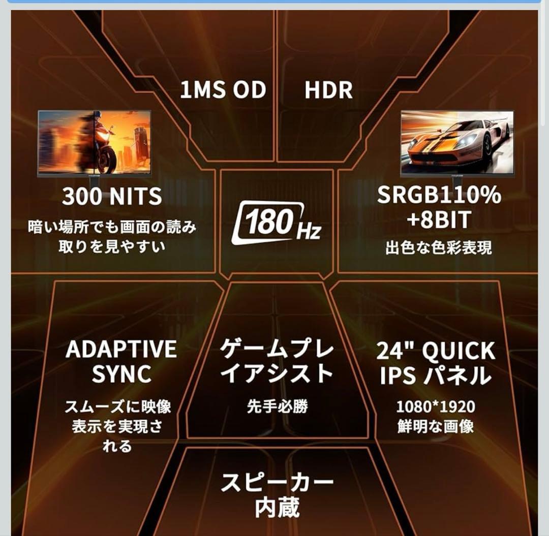 Minifire 24インチ ゲーミングモニター 180Hz