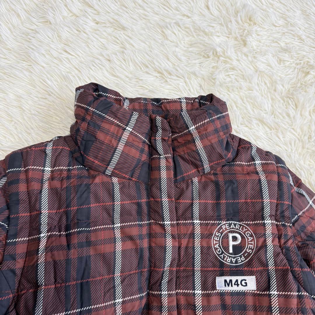 【パーリーゲイツ】美品ダウンジャケットチェック0サイズレディース