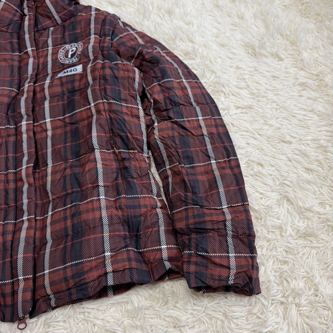 【パーリーゲイツ】美品ダウンジャケットチェック0サイズレディース