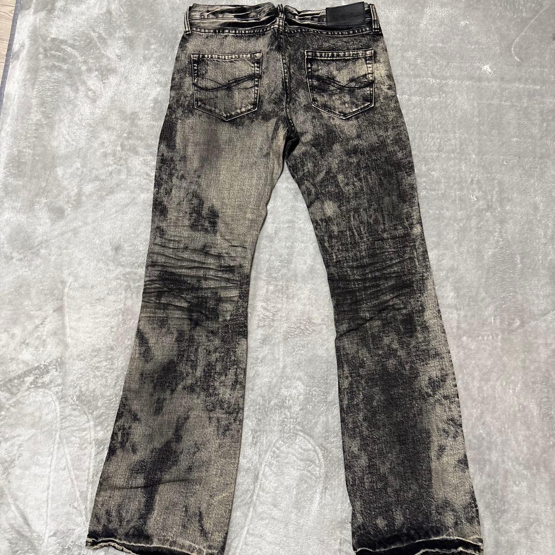 パンツ CavariA Black Bleach Bootcut Denim