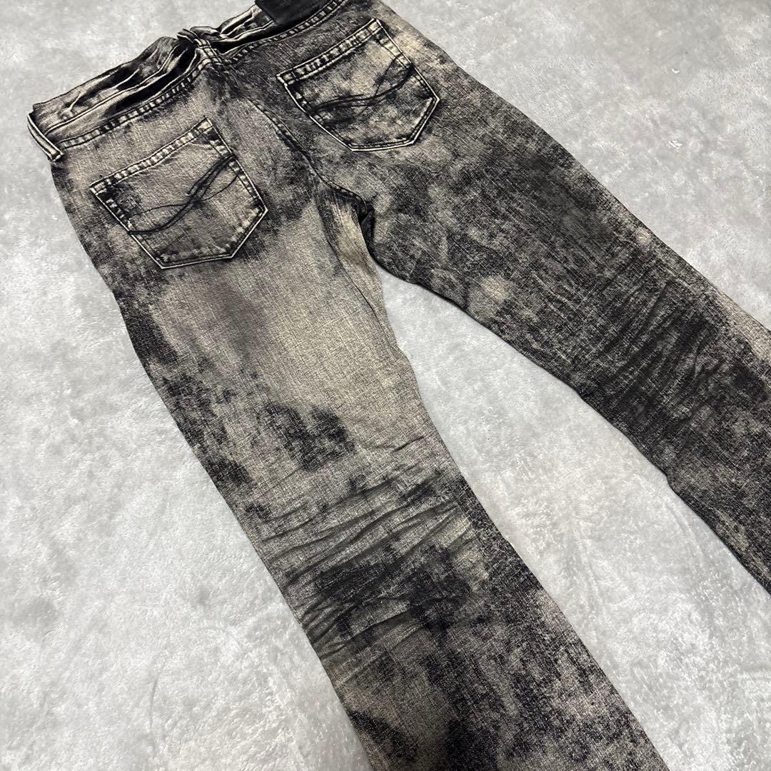 パンツ CavariA Black Bleach Bootcut Denim