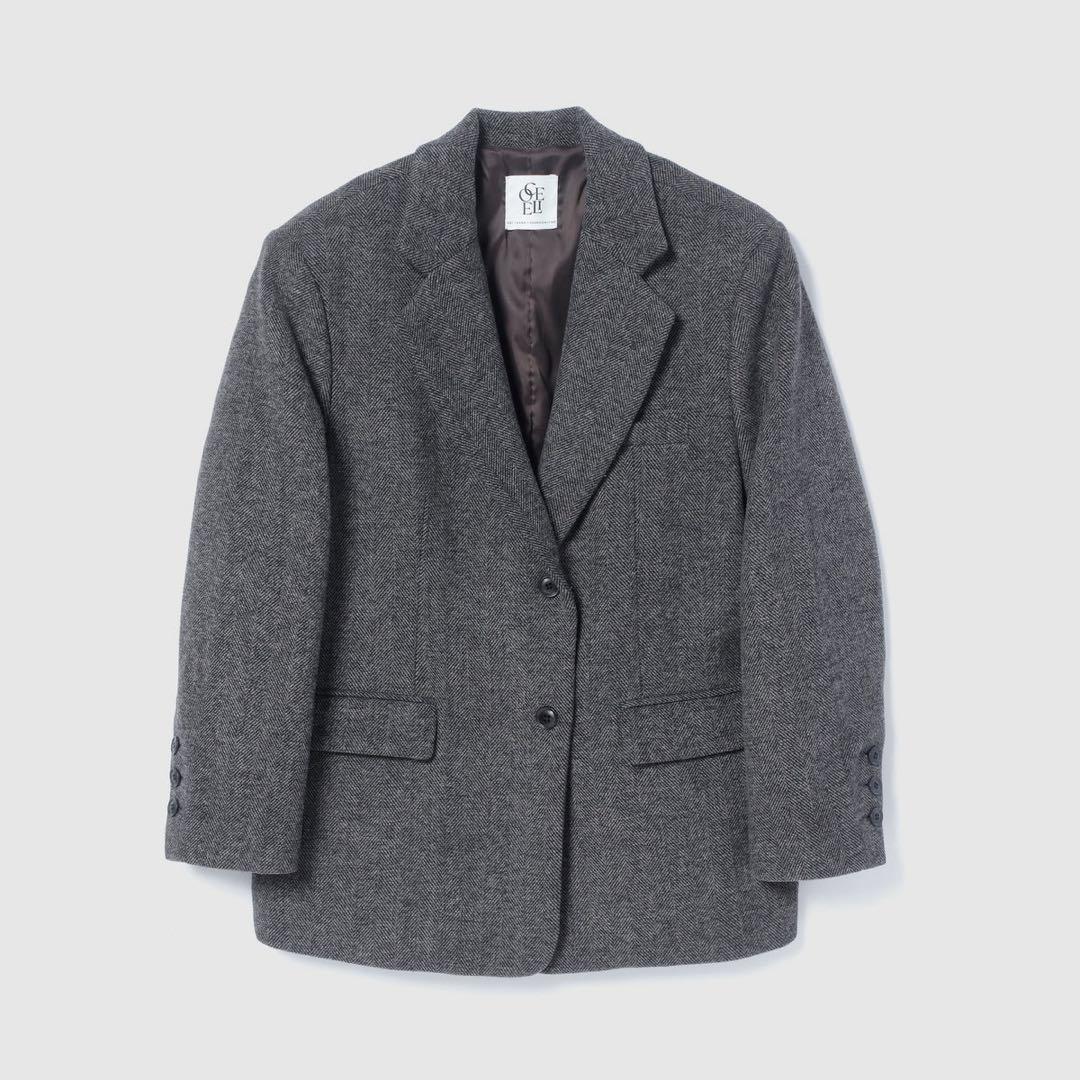 COELIE 伊原葵 オーバーショルダー テーラードジャケット ダークブラウン