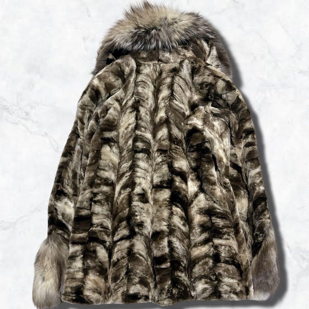 美品　ミンク　フロスト　毛皮 ファーコート リアルファー