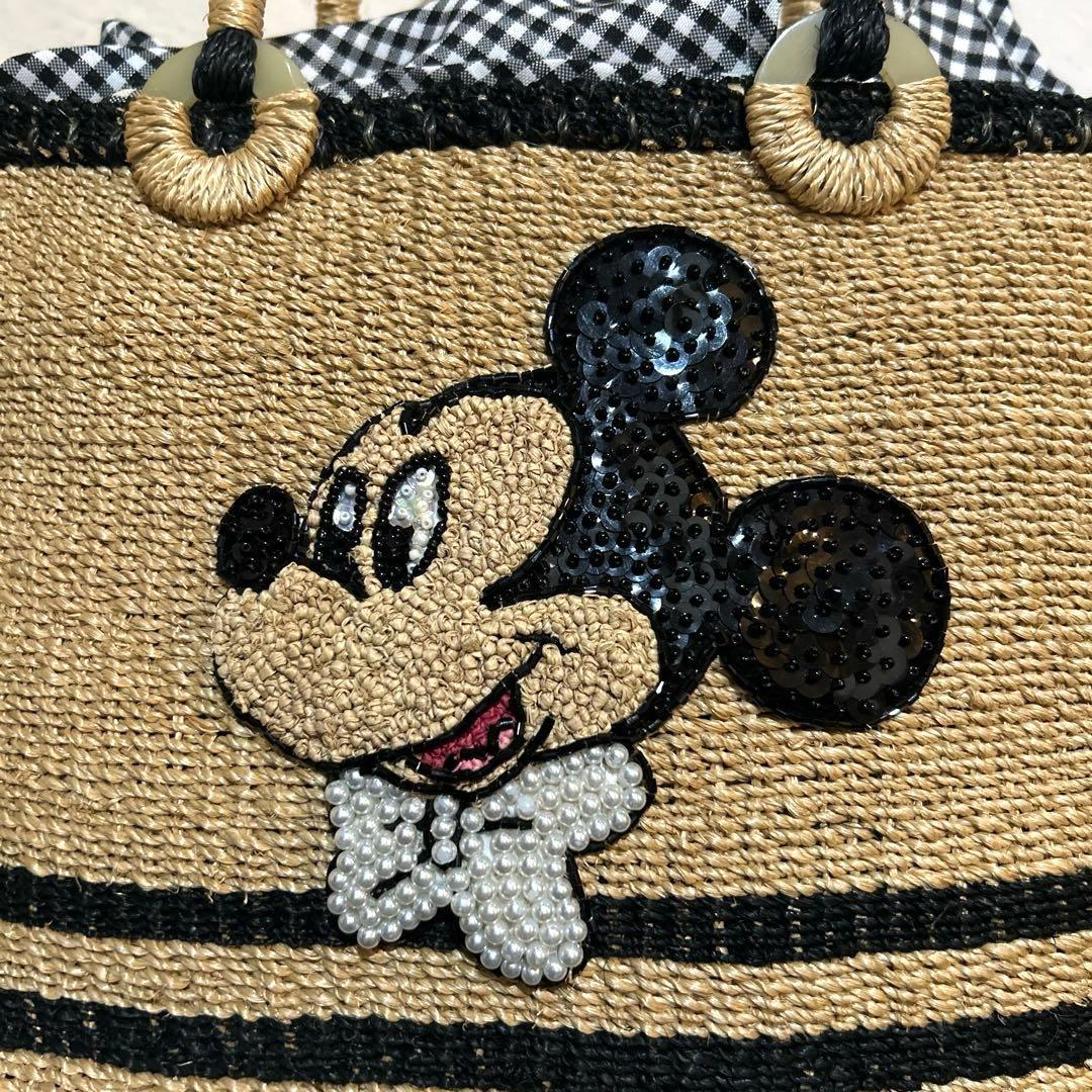 極美品✨ビームスボーイ ミッキーマウス かご トートバッグ ギンガムチェック