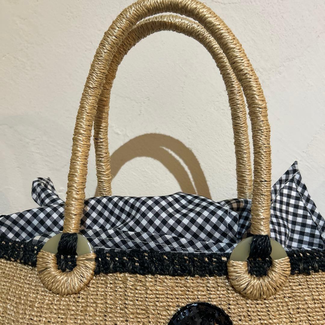 極美品✨ビームスボーイ ミッキーマウス かご トートバッグ ギンガムチェック