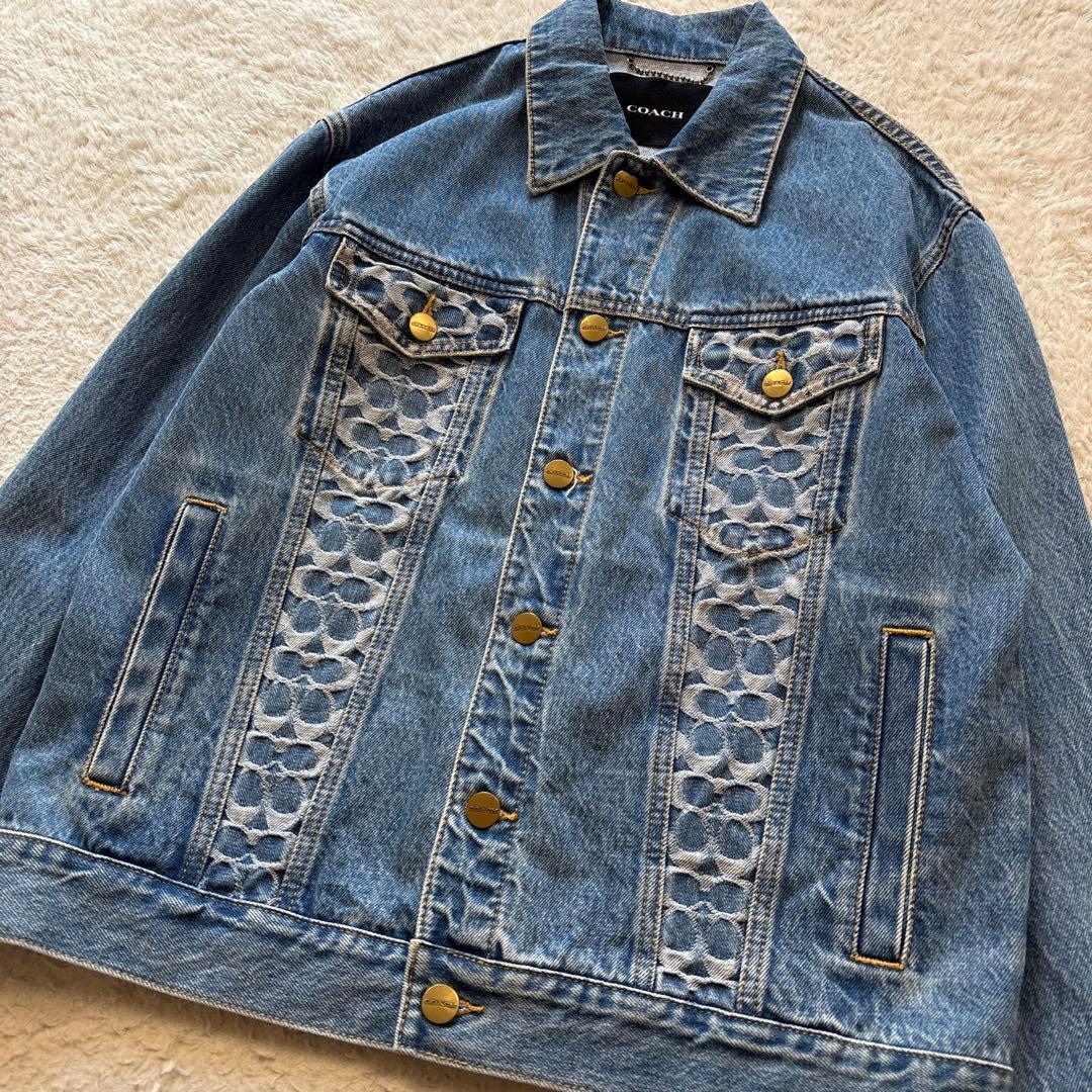 COACH コーチ　オーバーサイズド シグネチャーデニムジャケット　定価約9万