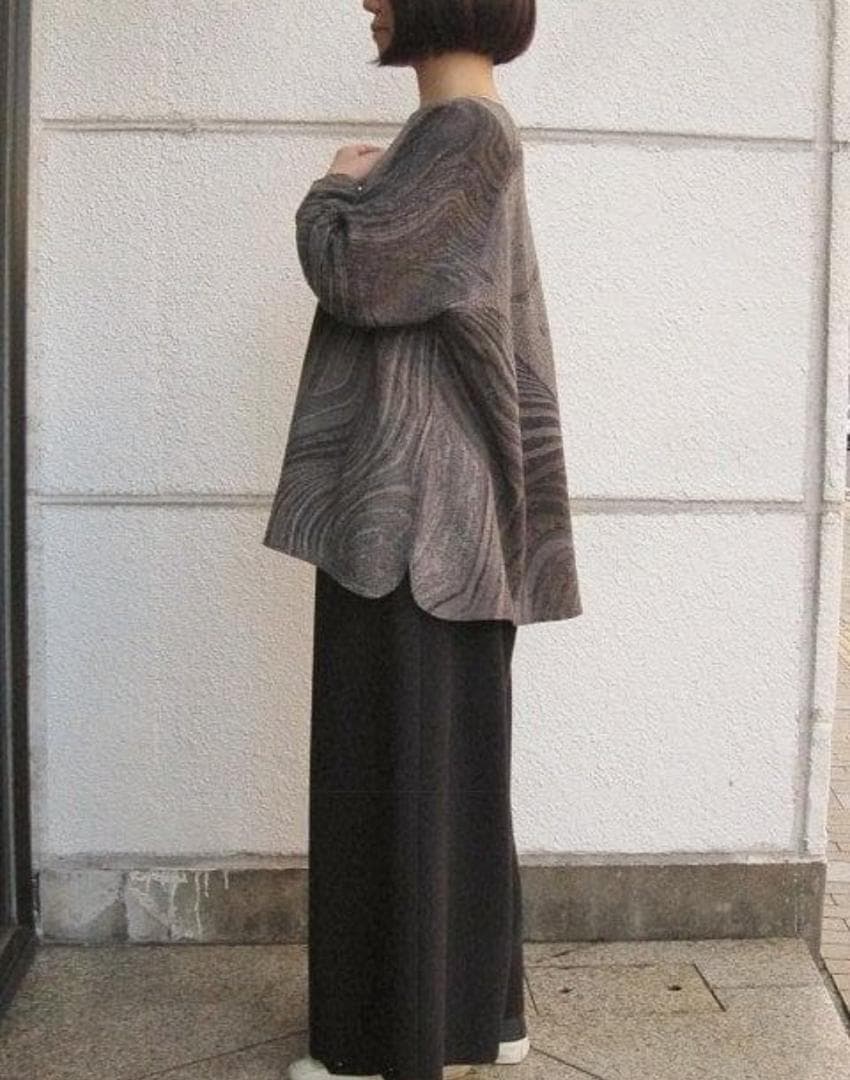 2023　ババグーリ　綿ウール　メノウ柄のゆったりプルオーバー　ヨーガンレール