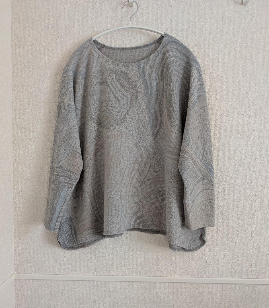 2023　ババグーリ　綿ウール　メノウ柄のゆったりプルオーバー　ヨーガンレール