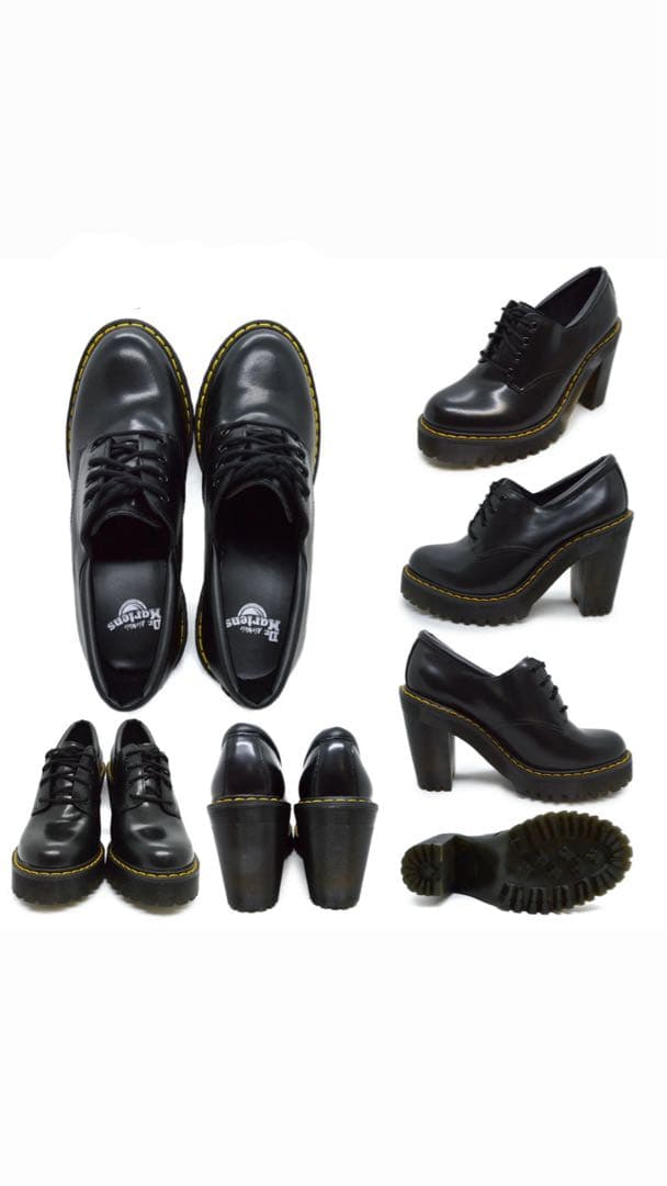 Dr. Martens ブラック ヒール付きローファー