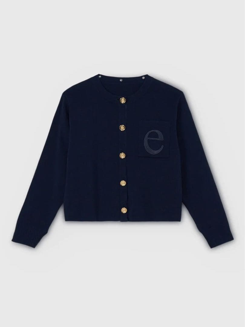 eimyistoire Attached collar カーディガン ネイビー