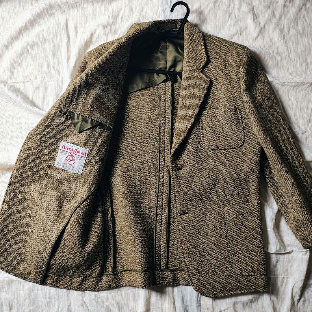 70s　デカオム×ハリスツイード　テーラードジャケット　川久保本人期