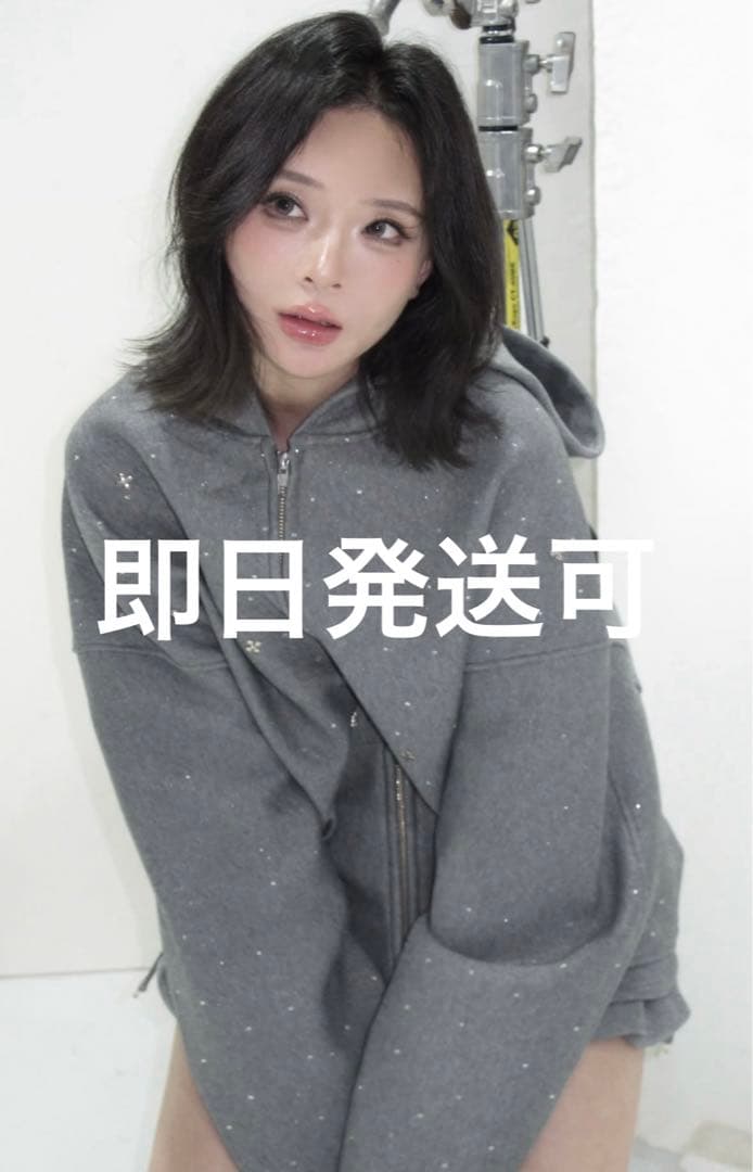 ANDWANG kirakira jewel zip up パーカー Mサイズ