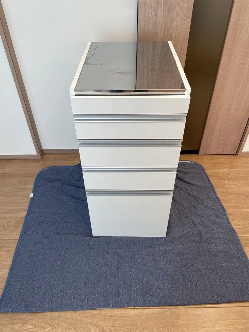 光沢ダブルステンレス　キッチン　すき間収納　幅40cm 隙間収納庫　dinos