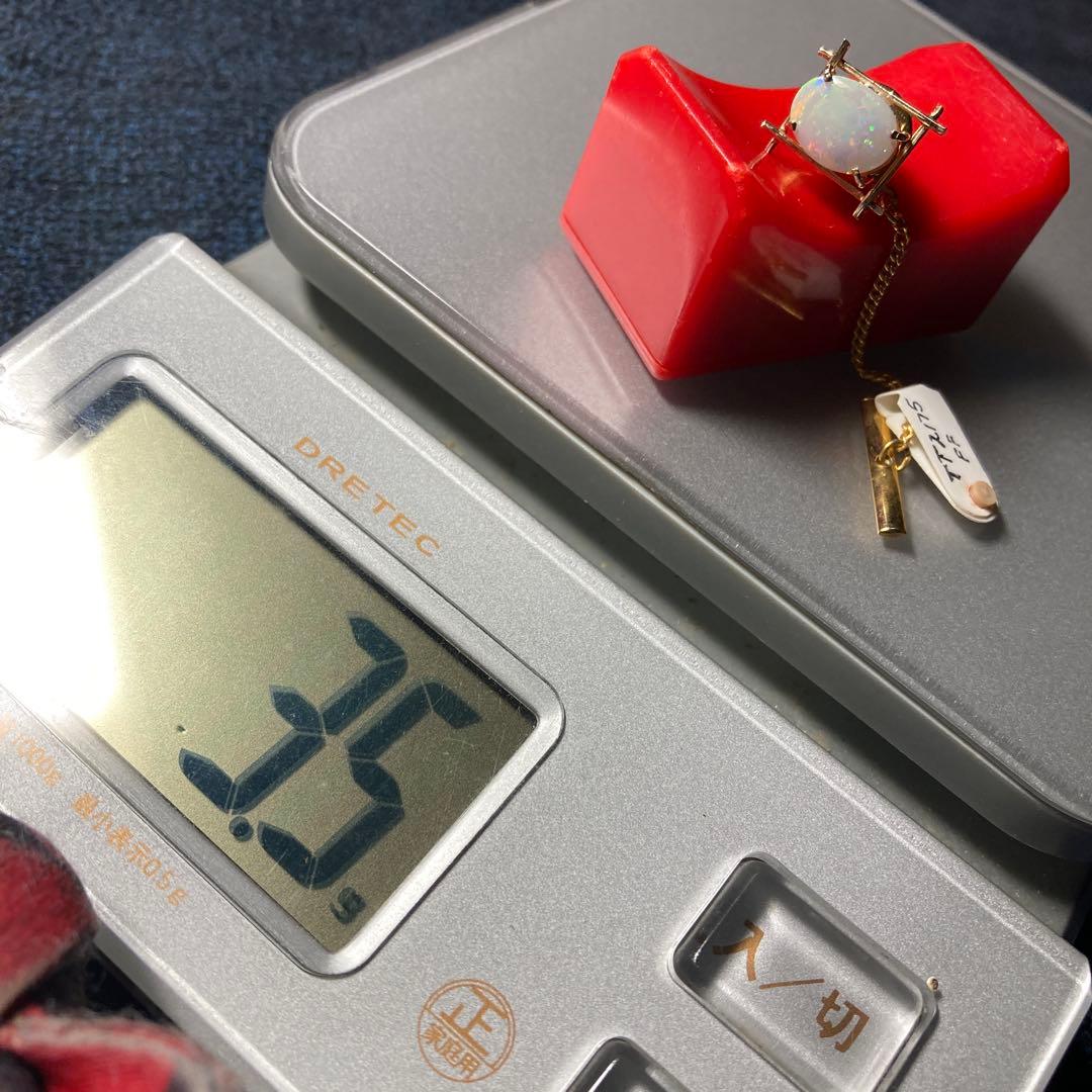 (=^▽^)σ現地でk18(18金)の金具で製作したオパールタイピン