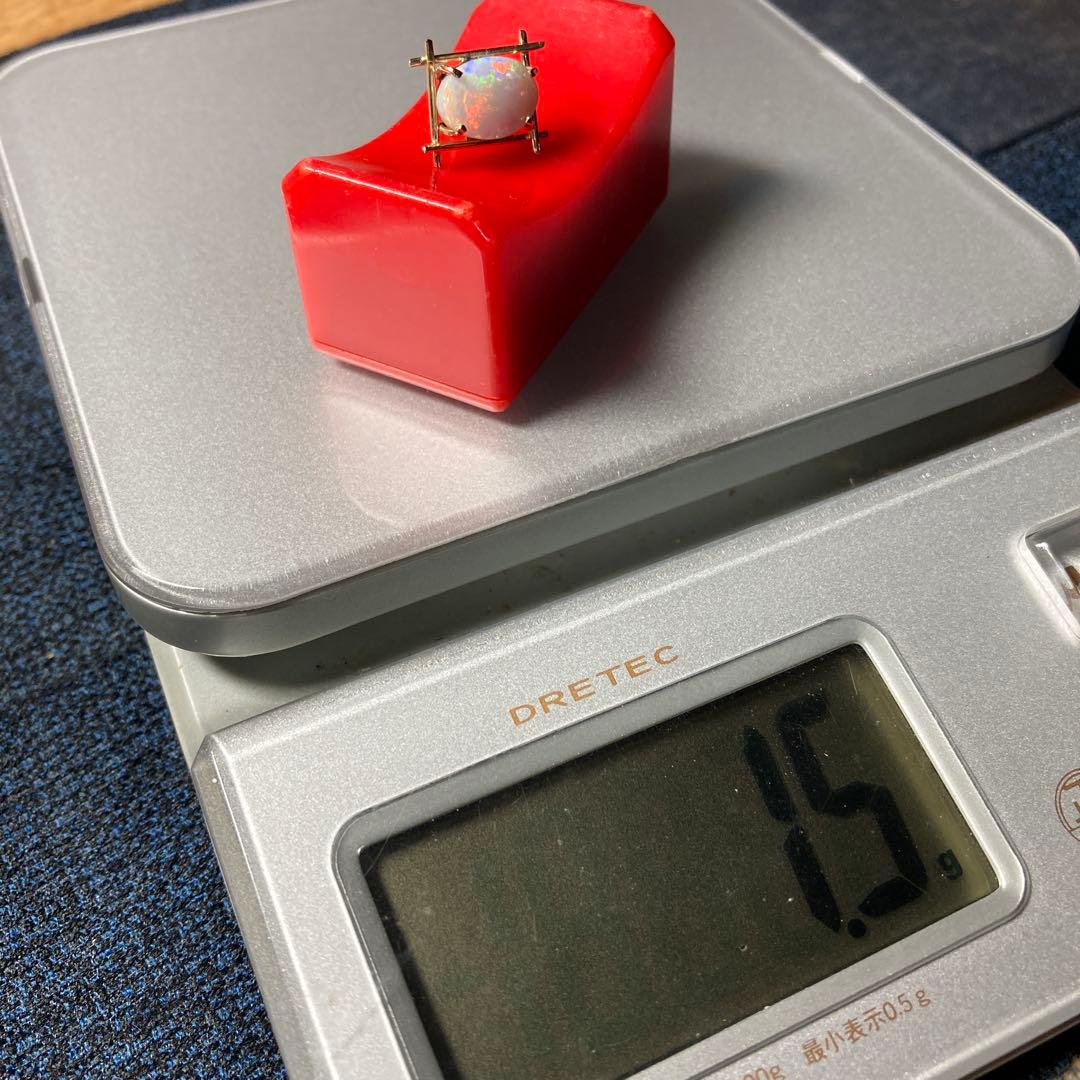 (=^▽^)σ現地でk18(18金)の金具で製作したオパールタイピン