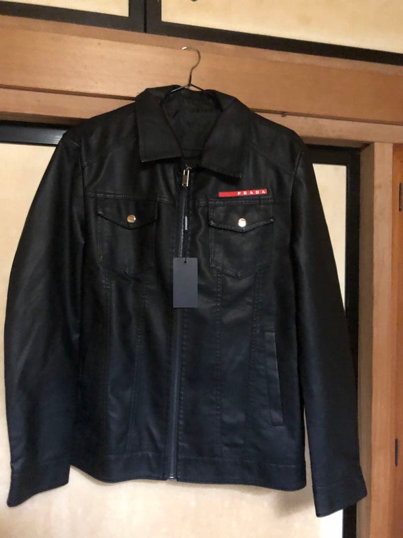 PRADA プラダ ノベルティ シングルライダース 革ジャン ユニセックス M