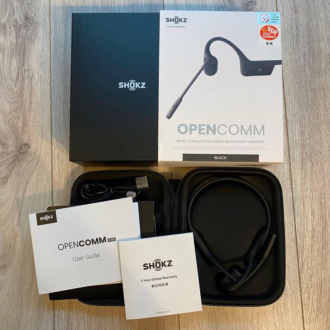 【使用3回】Shokz OpenComm 骨伝導イヤホン C102 リモート会議