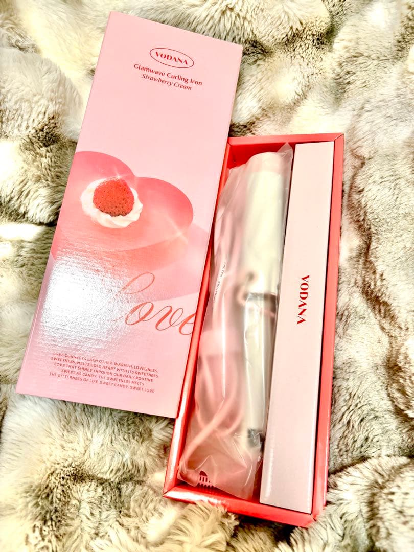 VODANA 40mm グラムウェーブカーリングアイロン　巻きコテ　太め　ピンク