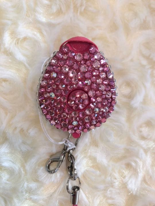 ネックストラップ★プティ★スワロフスキーデコ【ローズ】