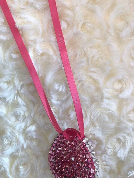 ネックストラップ★プティ★スワロフスキーデコ【ローズ】