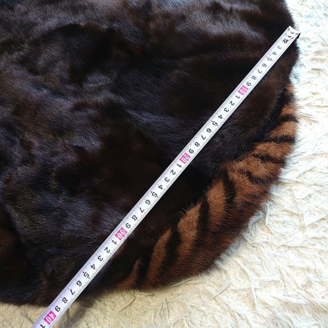 【美品】ミンク リアルファー 切り替え 毛皮ジャケット ミドルコート 11号