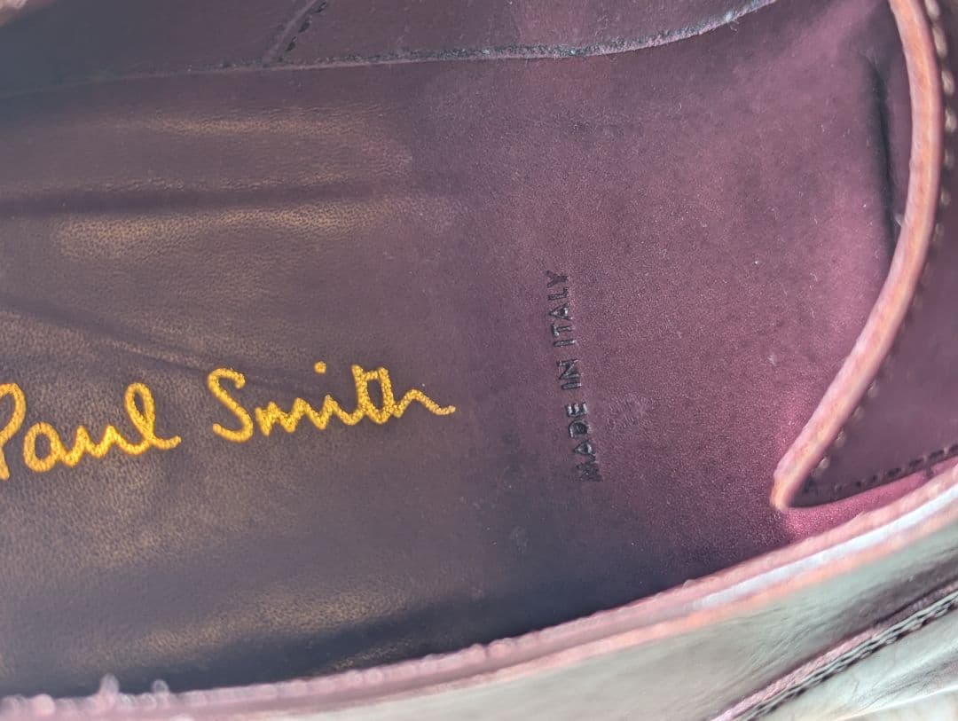 イタリア製 バーガンディ 内羽根 レザー シューズ size7