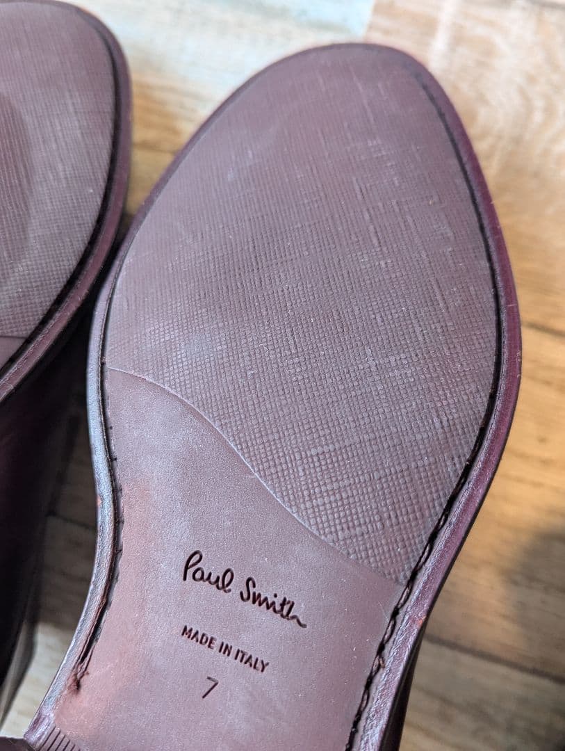 イタリア製 バーガンディ 内羽根 レザー シューズ size7