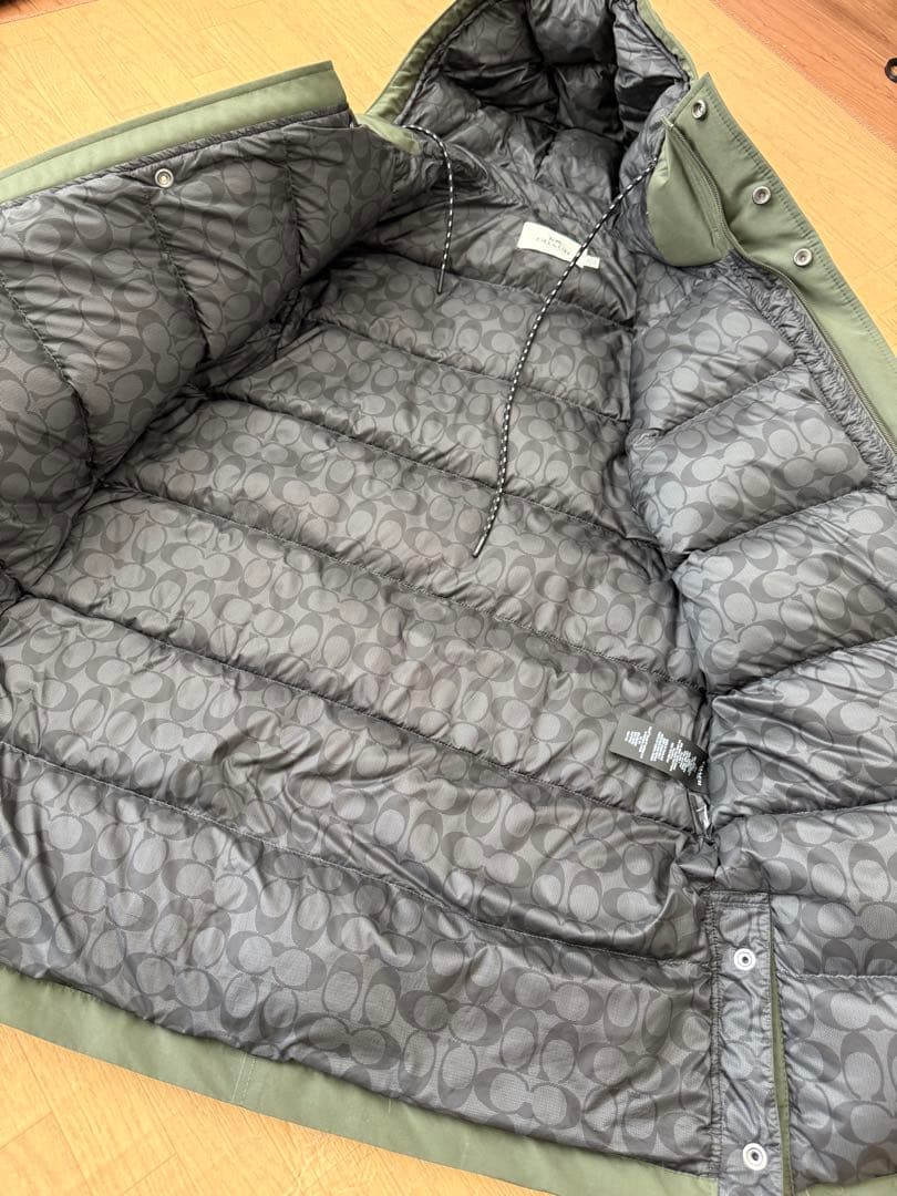 新品 COACH オリーブグリーン モッズコート ダウン