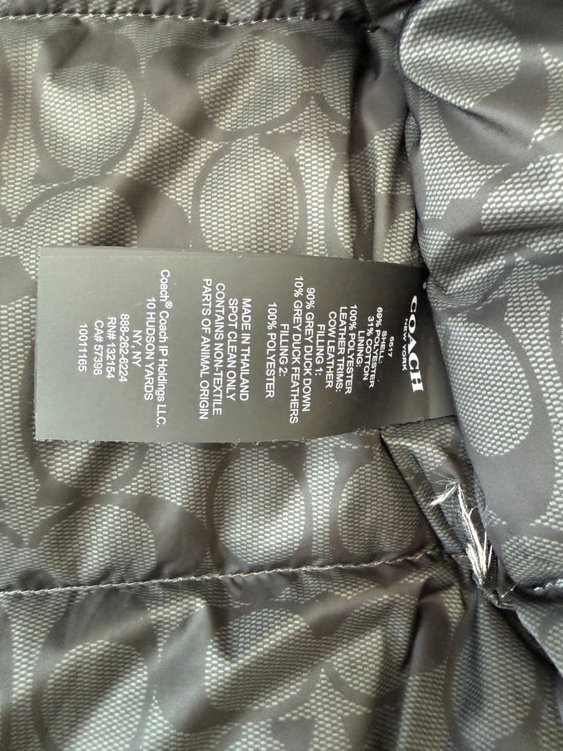 新品 COACH オリーブグリーン モッズコート ダウン