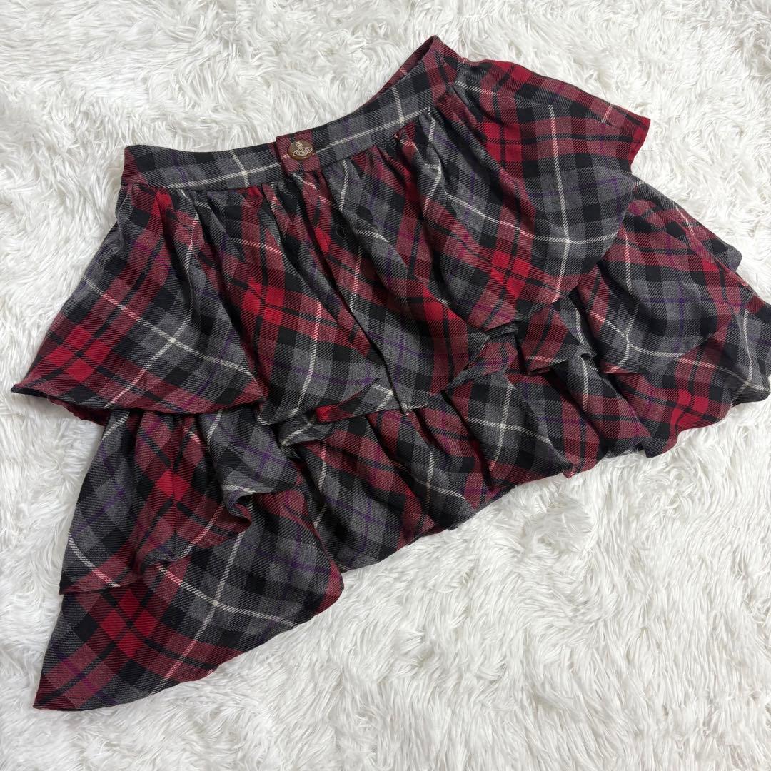 超希少　ヴィヴィアンウエストウッド　チェックフリル　ティアード　ミニスカート