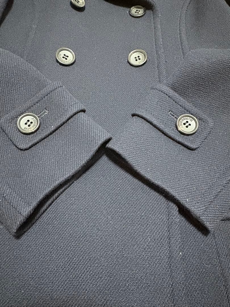 美品⭐︎バーバリーロンドン　ウールコート　38 カシミヤ混　ネイビー　ノバチェック