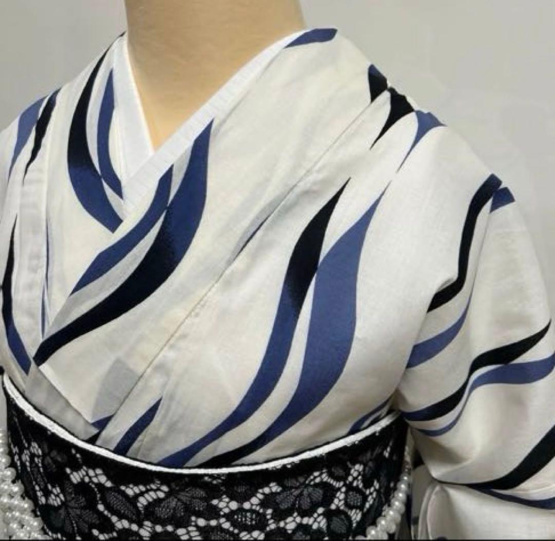 浴衣 ゆかた 白、ネイビー、黒 サイズM ユカタ 浴衣単品 イベント 花火 M