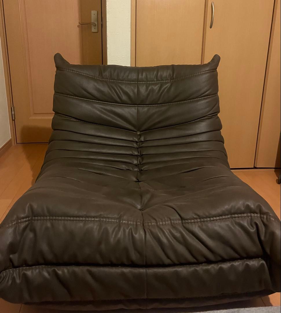 はんはん リーンロゼ ダークブラウン ストライプデザイン 1人掛けソファ