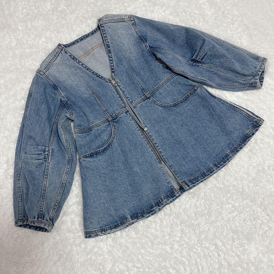 【完売品】ADAM ET ROPE FEMME デニムチュニックシェイプシャツ