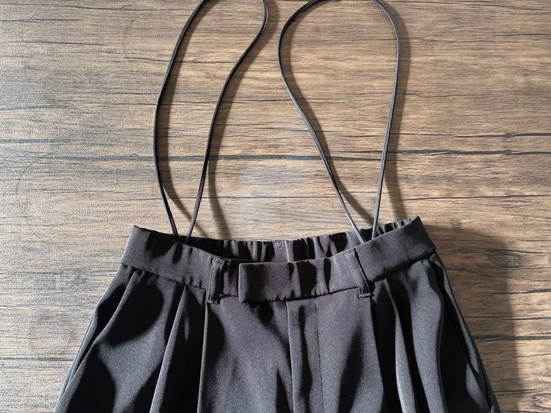 【IENA】サスペンダーツイルパンツ 黒 38