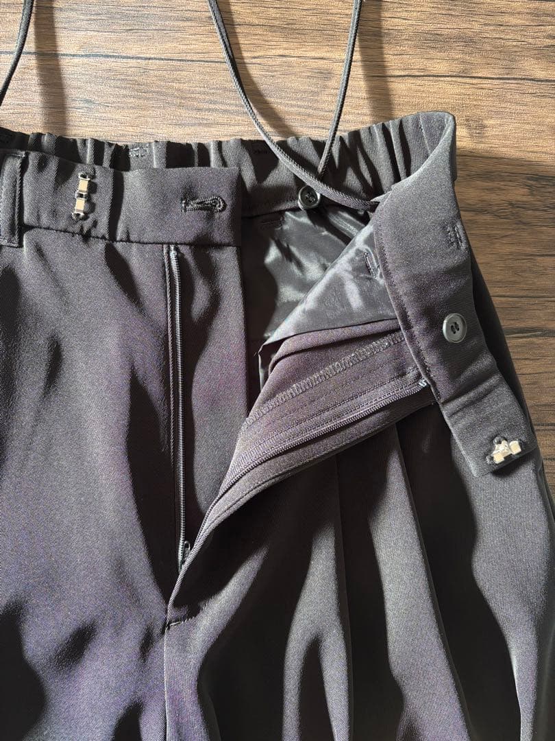 【IENA】サスペンダーツイルパンツ 黒 38