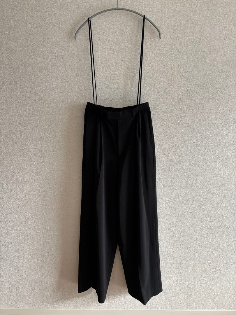 【IENA】サスペンダーツイルパンツ 黒 38