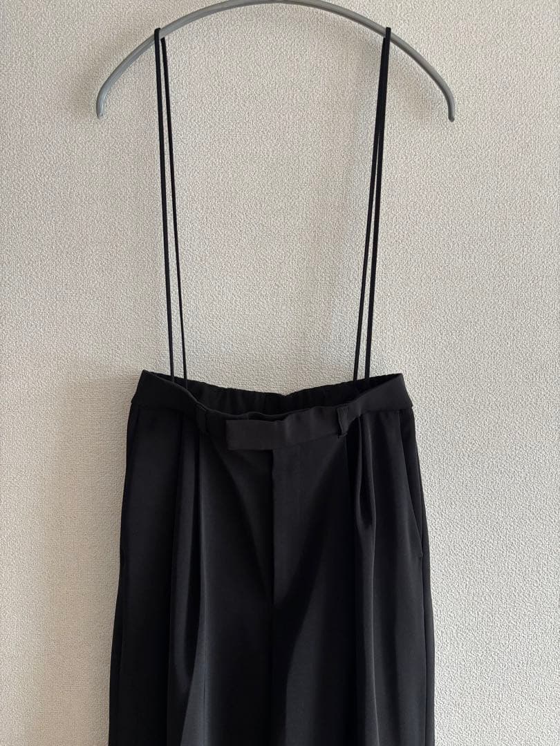 【IENA】サスペンダーツイルパンツ 黒 38