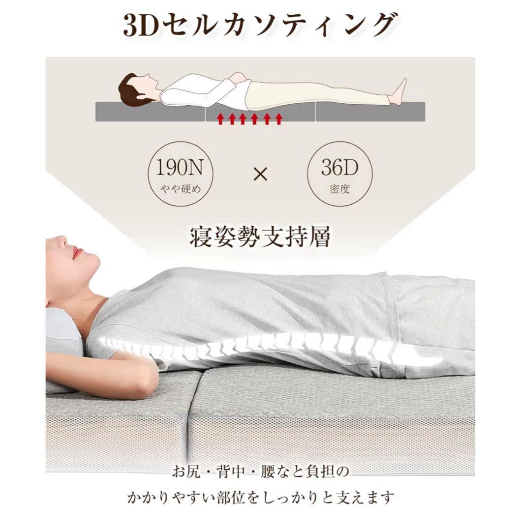 高反発　折りたたみマットレス ダブルサイズ　ダブル　マットレス　敷布団　折り畳み