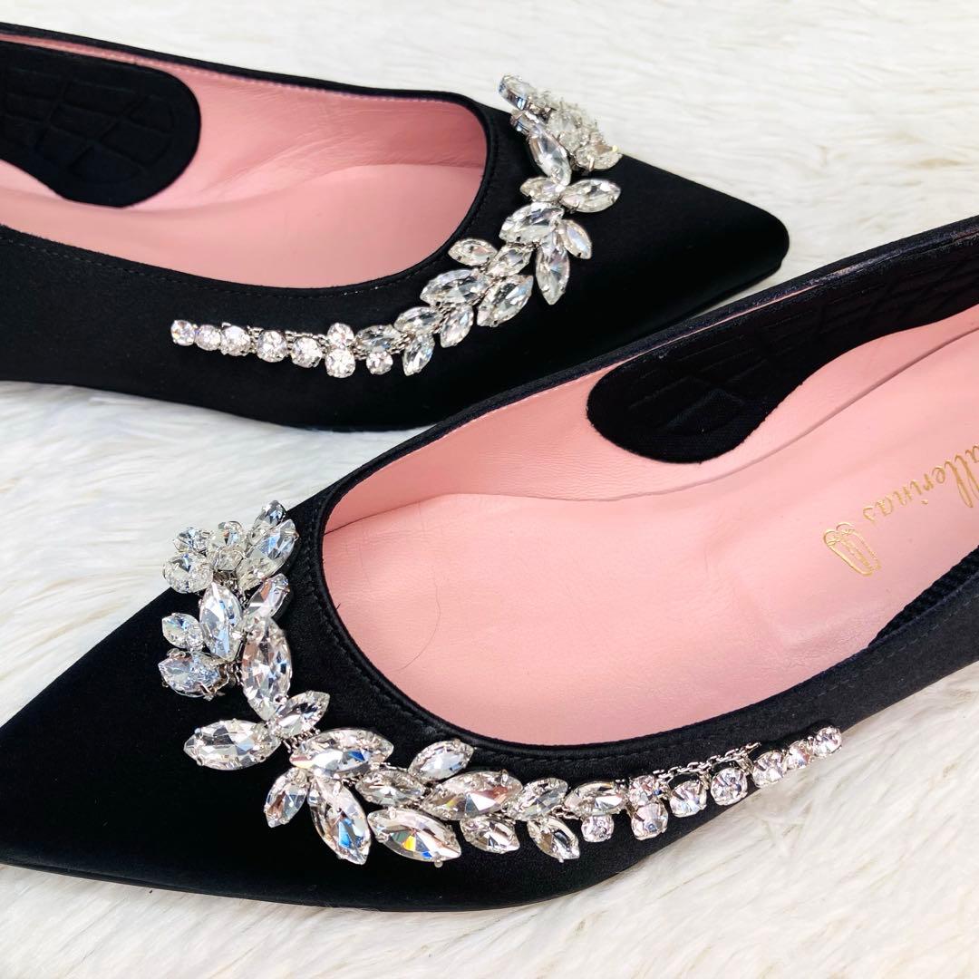 【極美品】プリティ・バレリーナ 36-2/1 ポインテッドビジュー　フラット